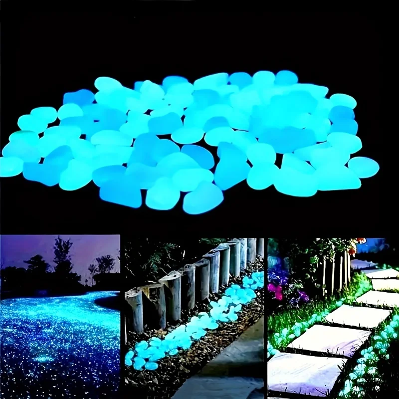 Aquarium Marine Stone - حصى مضيئة للإضاءة الليلية، 100 قطعة