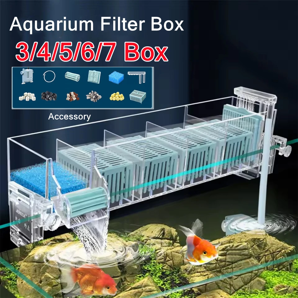 Marine Aquarium Overflow Box - 220 فولت حوض السمك الحائط شلال