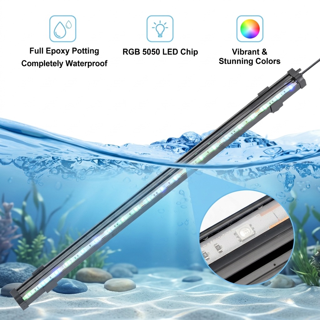 مصباح LED USB لحوض السمك مع فق - مراجعة Marine Aquarium Led وسعره