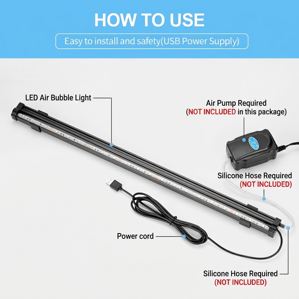 مصباح LED USB لحوض السمك مع فق - مراجعة Marine Aquarium Led وسعره